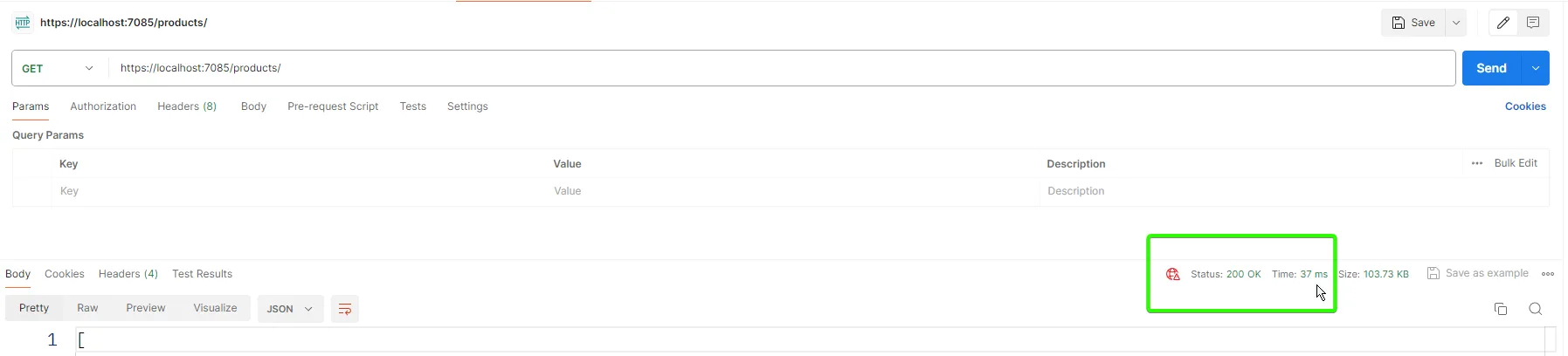 API Response Time with Caching API Response Time with Caching