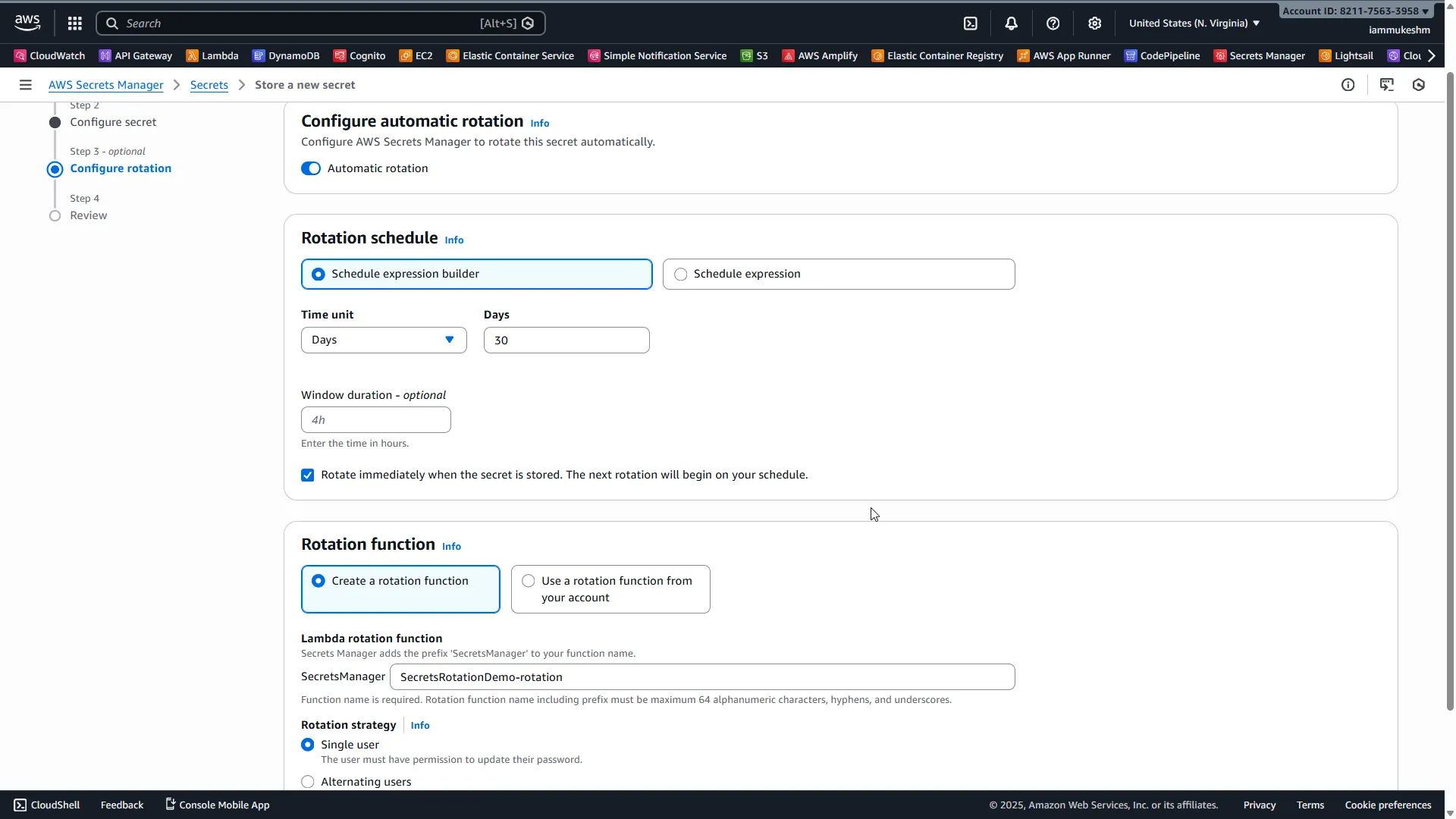 Enable automatic rotation with schedule Configure Rotation Settings