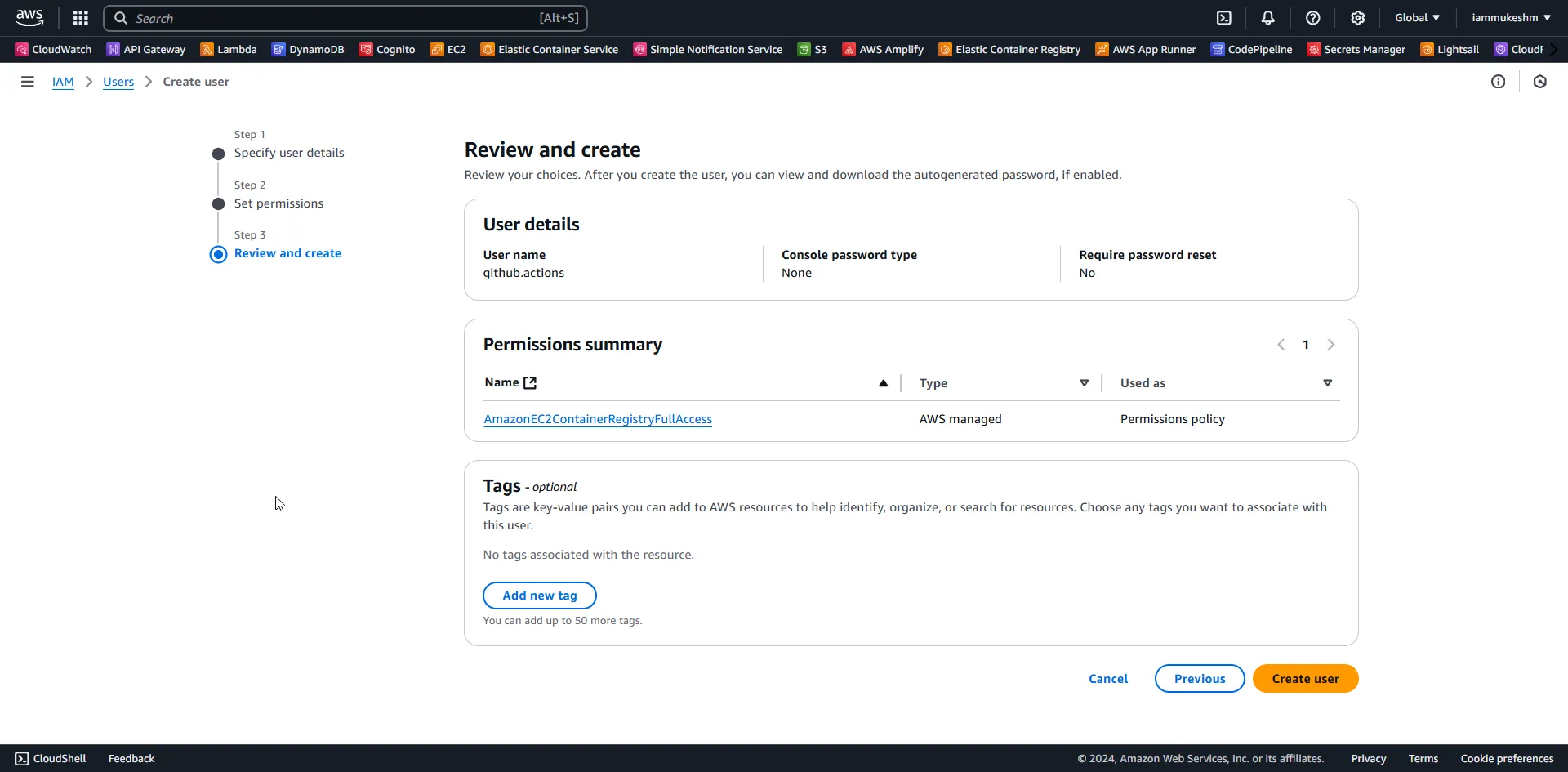 Create User Create User