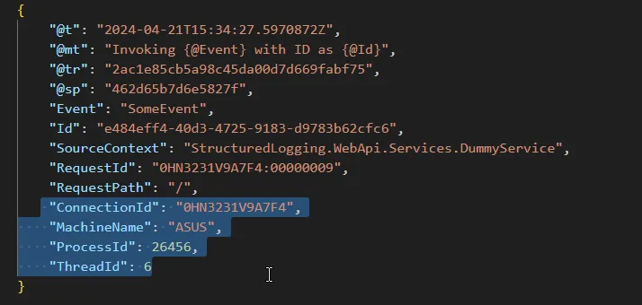 log enrichment with serilog log enrichment with serilog