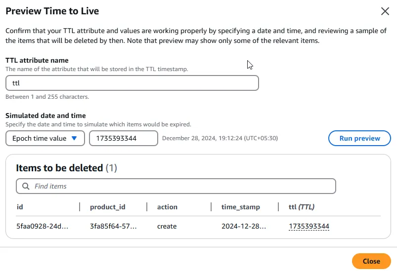 Preview Time to Live Preview Time to Live