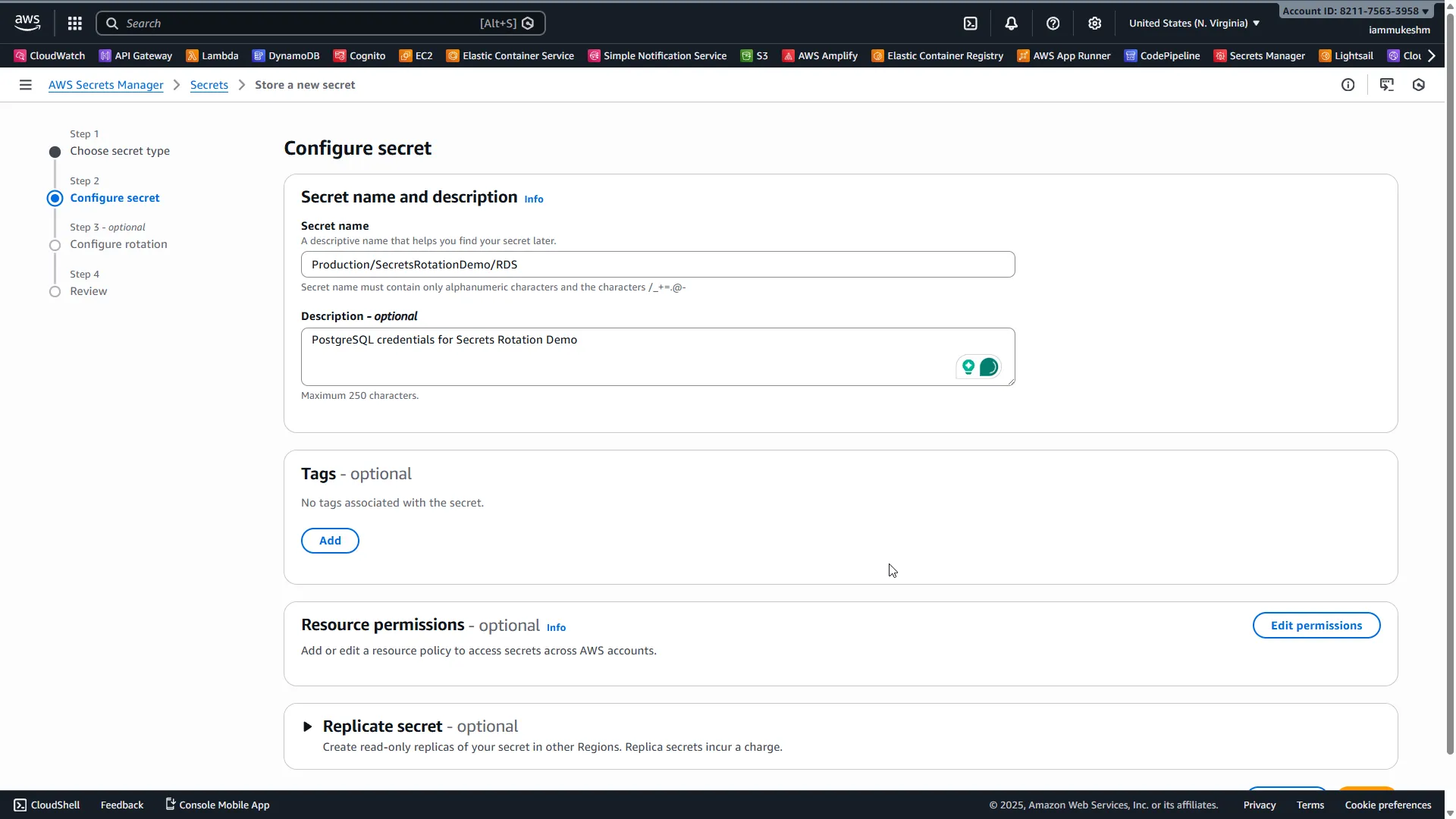 Name your secret with a clear convention Configure Secret Name
