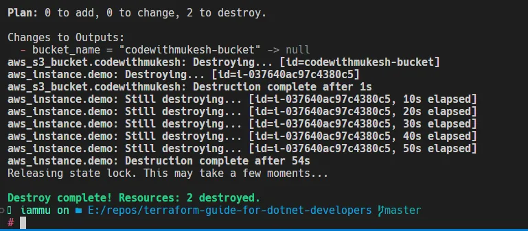 terraform destroy Terraform Destroy