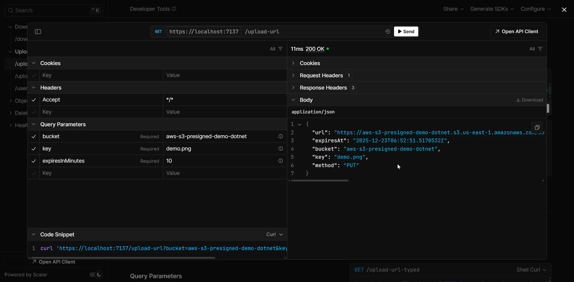 Generate Upload URL
