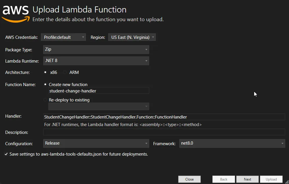 upload lambda upload lambda
