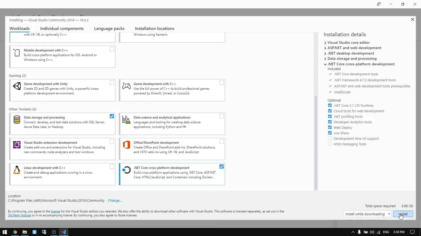 install visual studio 2019 community